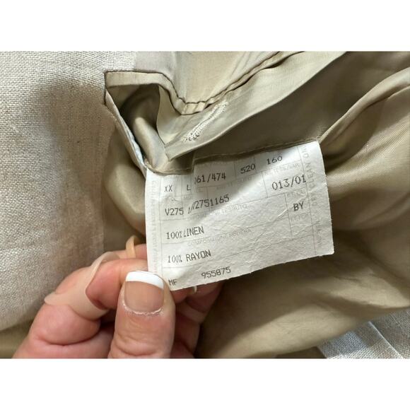 "FACONNABLE" Design By Albert Goldberger Mens 100% Linen Blazer SZ XXLL 3 Button - Picture 7 of 13